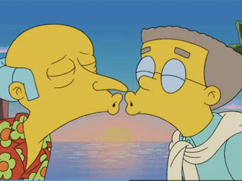 The Simpsons Burns Smithers Kiss